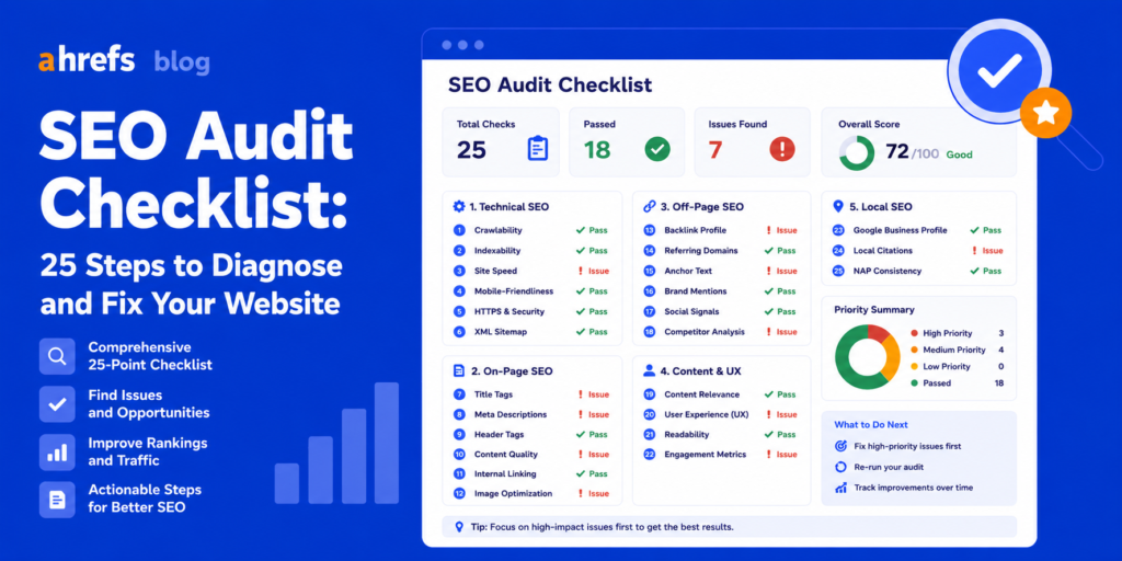 SEO Audit Checklist: 25 Steps to Diagnose and Fix Your Website
