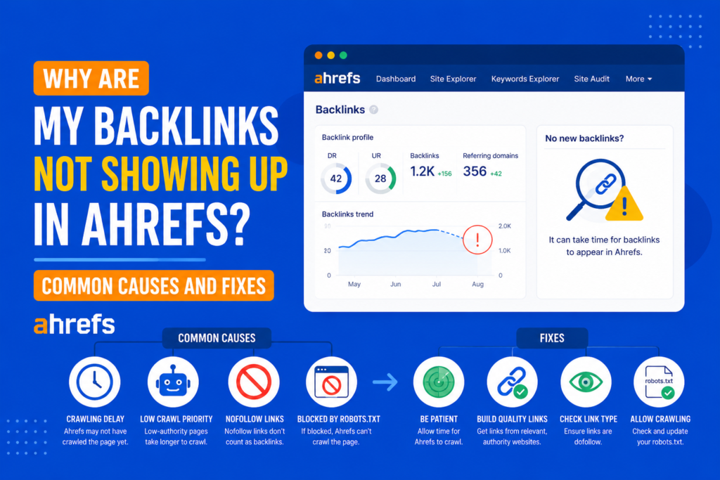 Why Are My Backlinks Not Showing Up in Ahrefs? Common Causes and Fixes