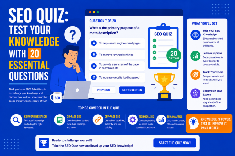 SEO Quiz: Test Your Knowledge with 20 Essential Questions