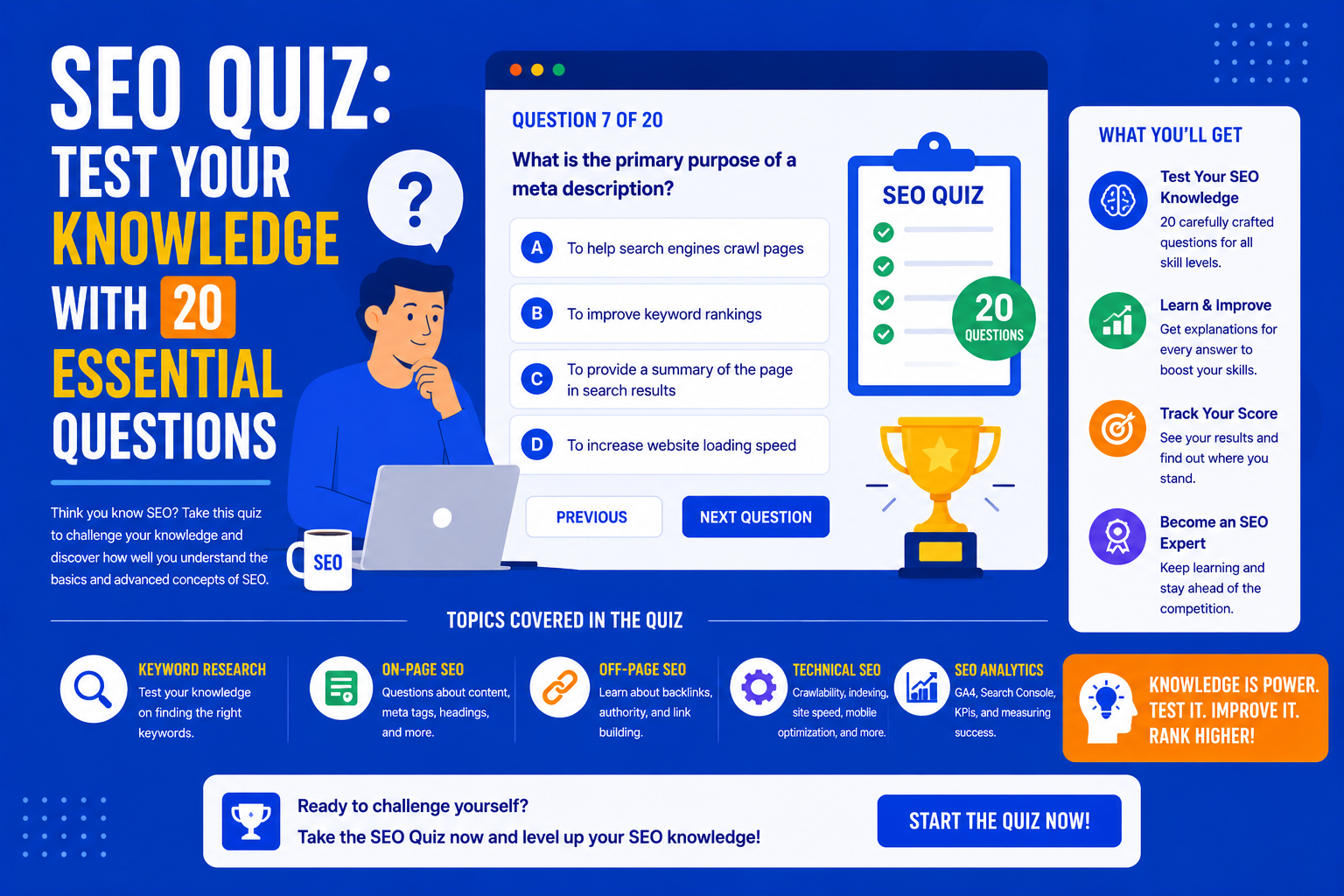SEO Quiz: Test Your Knowledge with 20 Essential Questions