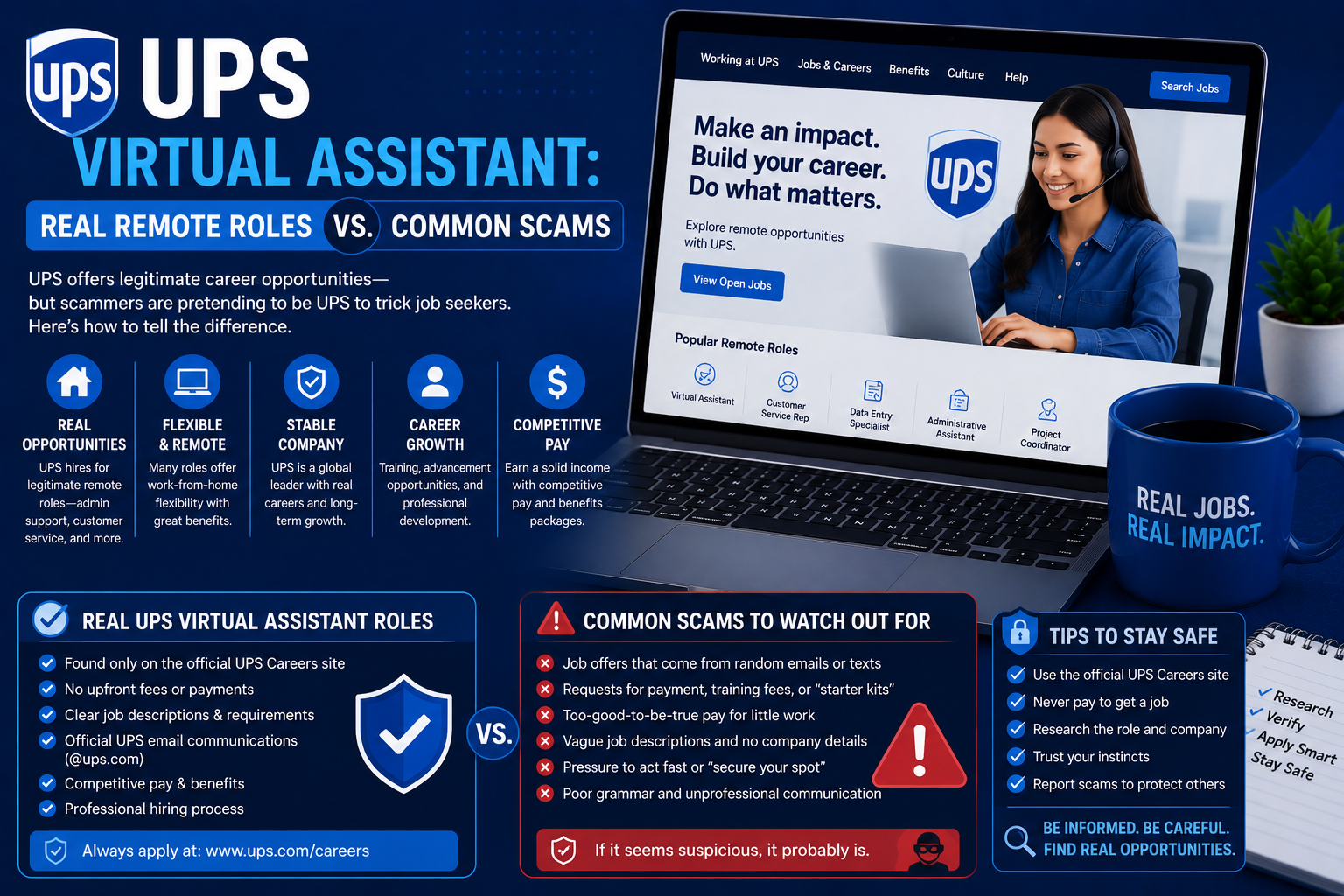 UPS Virtual Assistant: Real Remote Roles vs. Common Scams