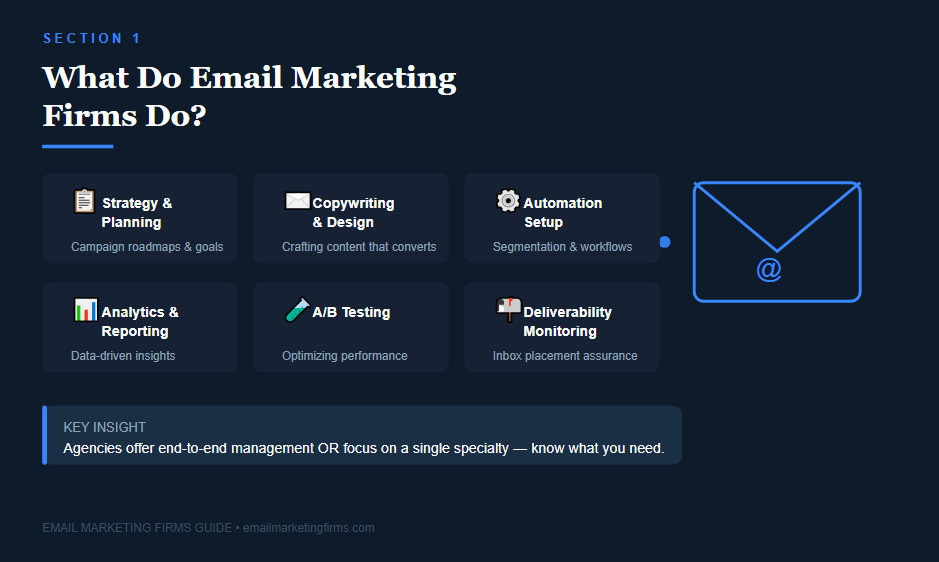 What do email marketing firms do?