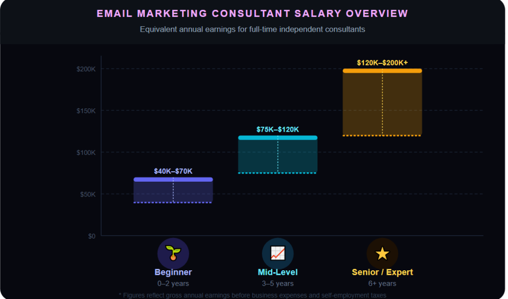 Email marketing consultant salary overview
