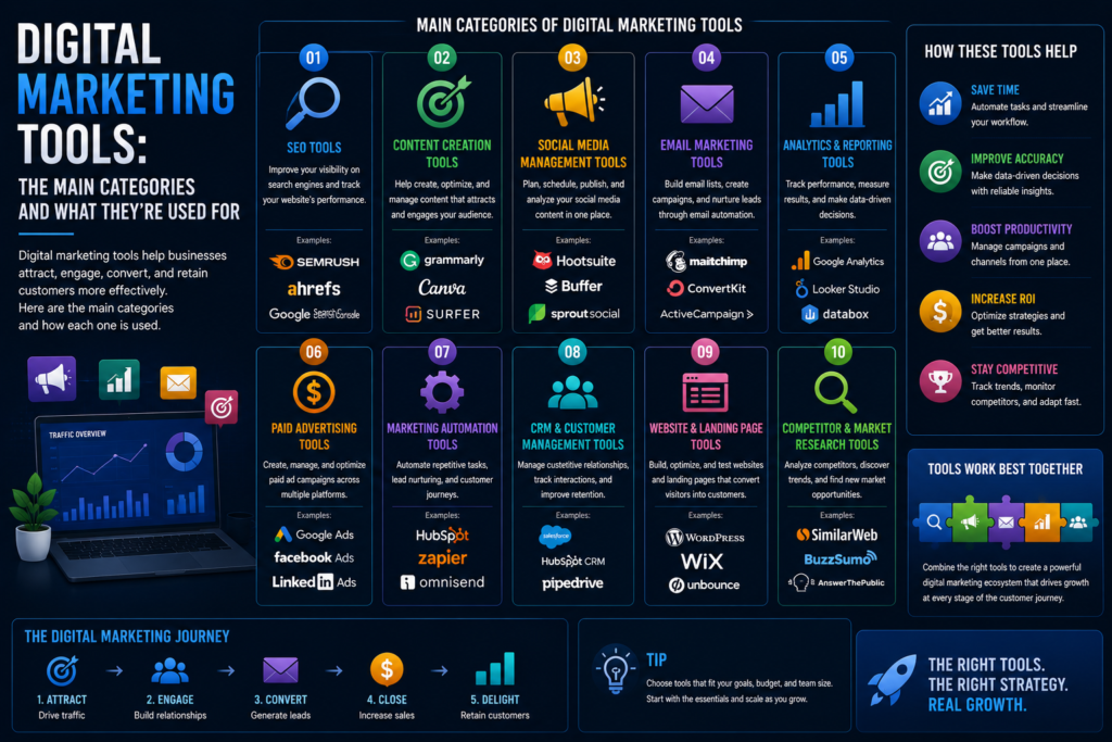 Digital Marketing Tools: The Main Categories and What They're Used For