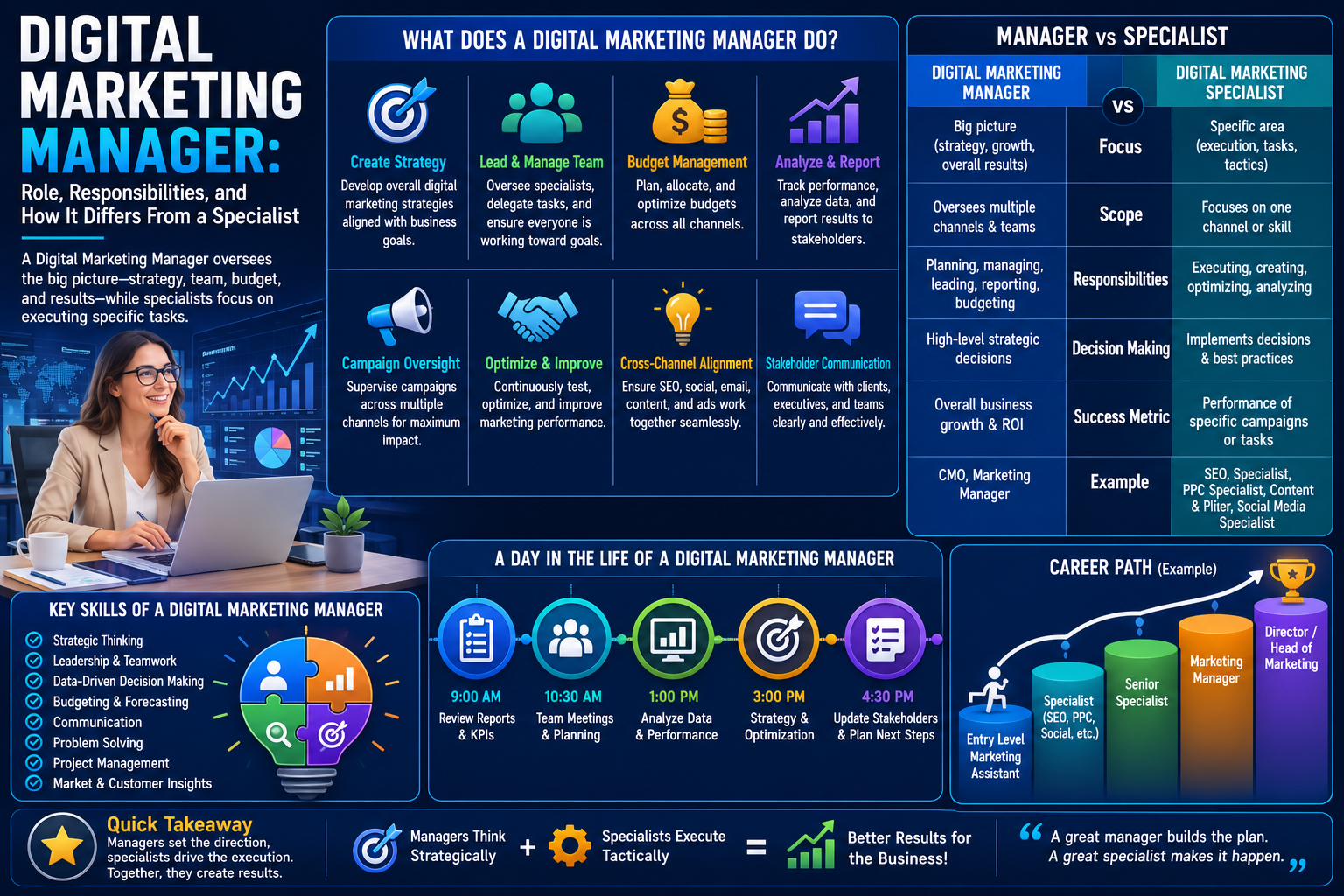 Digital Marketing Manager: Role, Responsibilities, and How It Differs From a Specialist