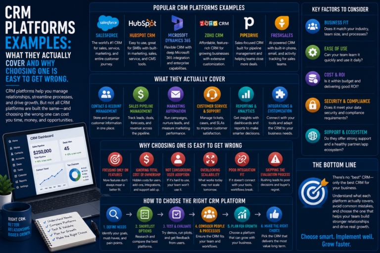CRM Platforms Examples: What They Actually Cover and Why Choosing One Is Easy to Get Wrong