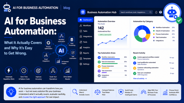 AI for Business Automation: What It Actually Covers and Why It's Easy to Get Wrong