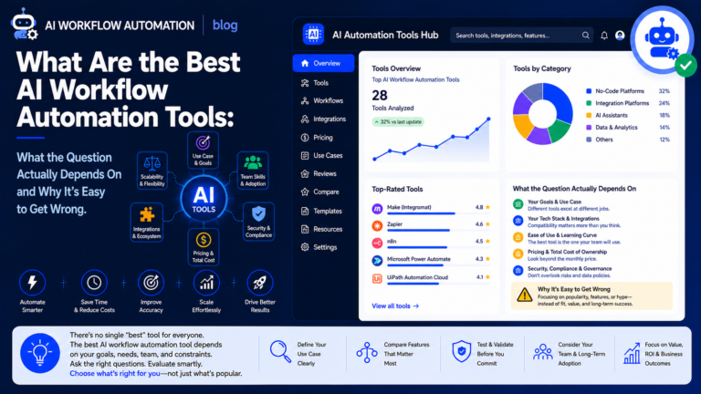 What Are the Best AI Workflow Automation Tools: What the Question Actually Depends On and Why It's Easy to Get Wrong