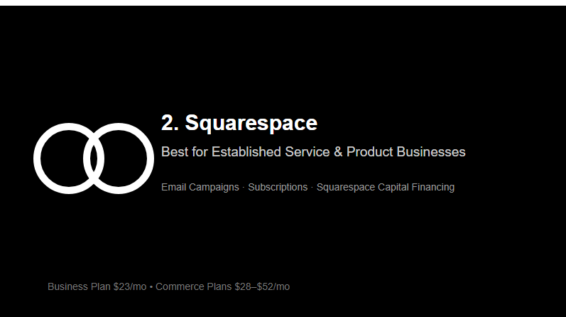 Squarespace, Best for Established Service and Product Businesses