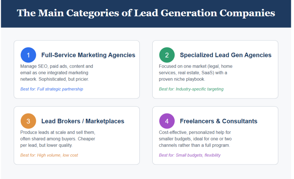The Main Categories of Lead Generation Companies