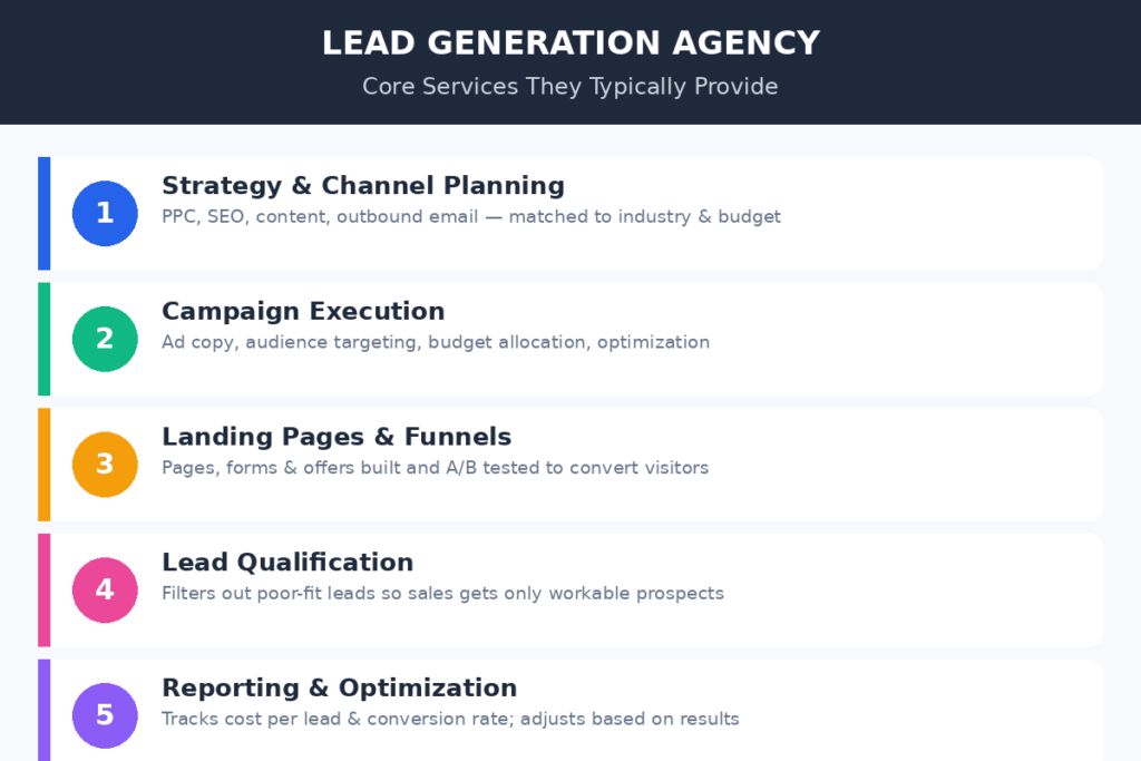 Core Services a Lead Generation Agency Typically Provides