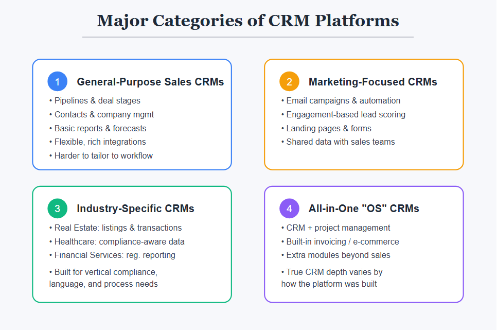 Major Categories of CRM Platforms