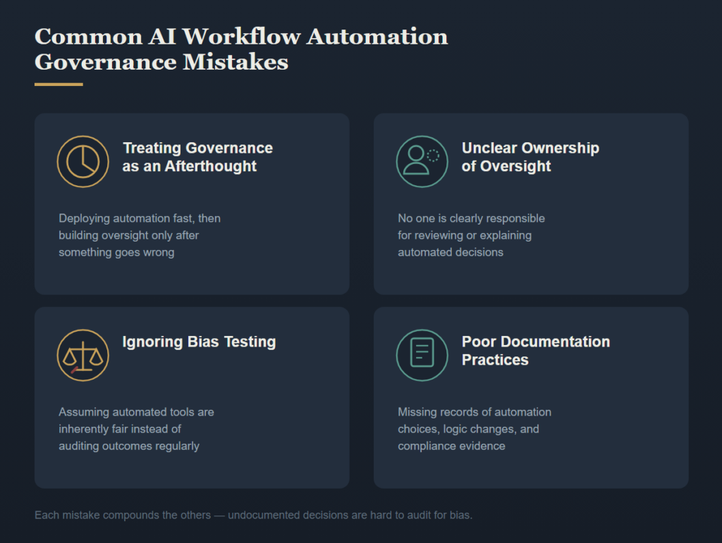 Common AI Workflow Automation Governance Mistakes