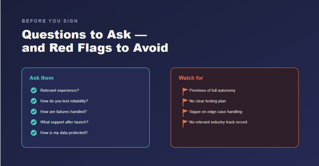 Questions to Ask Before Hiring an AI Agent Development Company and Red Flags to Watch For