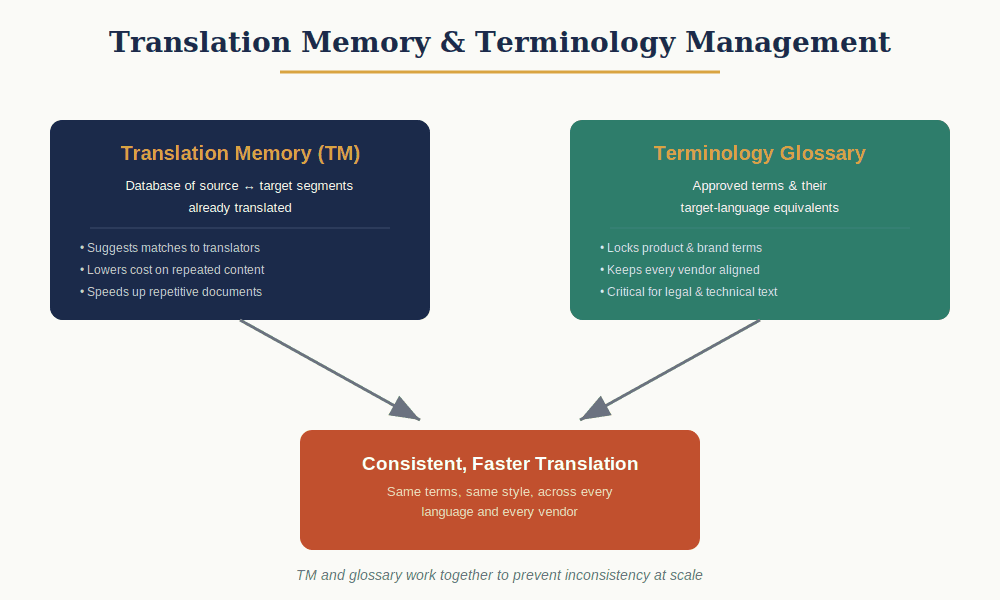 Translation Memory and Terminology Management

Translation Memory (TM)